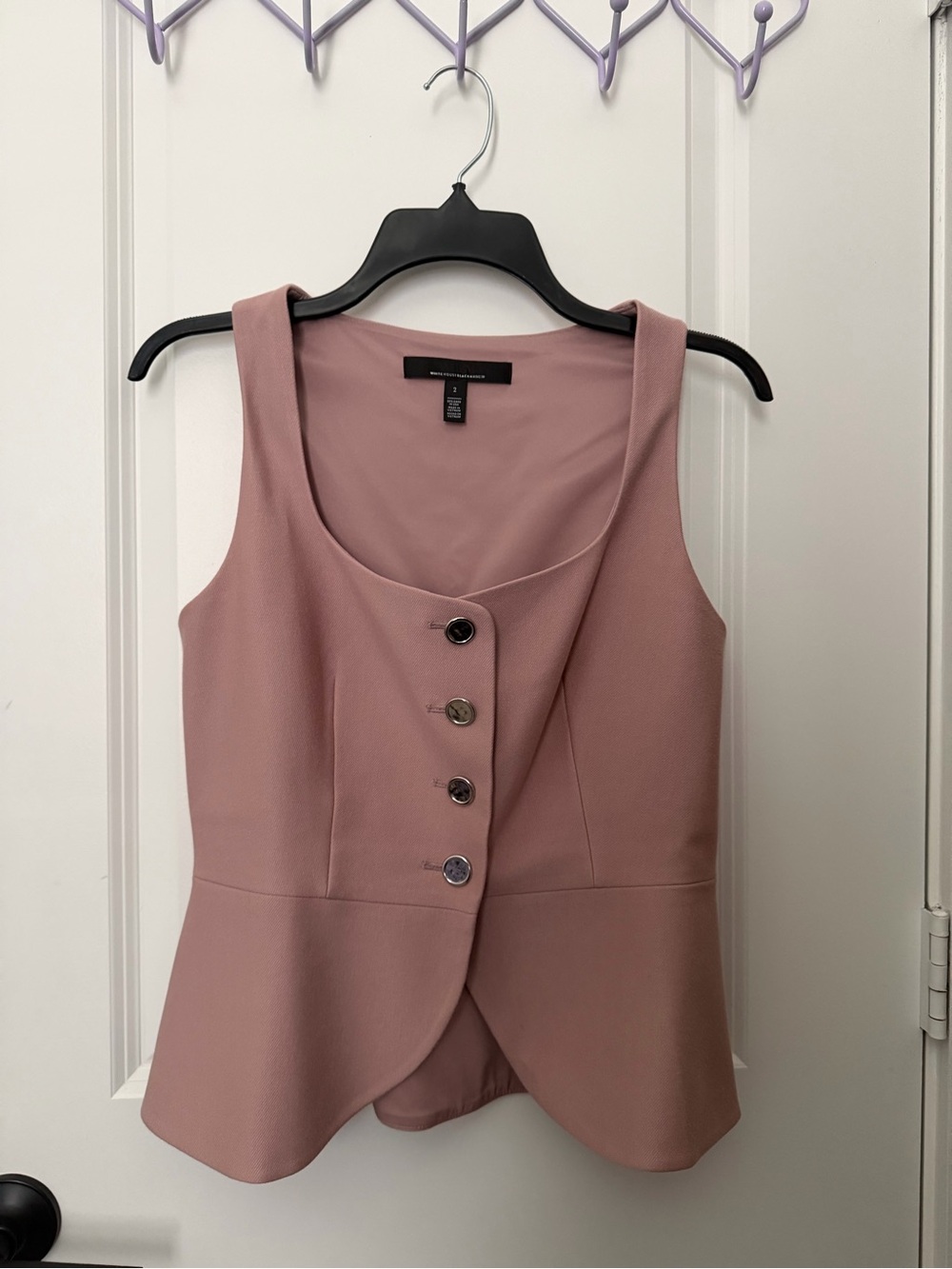 WHBM Women’s Dusty Rose Sleeveless Button Vest Dress